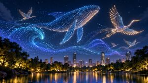 How Drone Light Shows Turn Hundreds of Flying LEDs Into Fireworks Alternatives