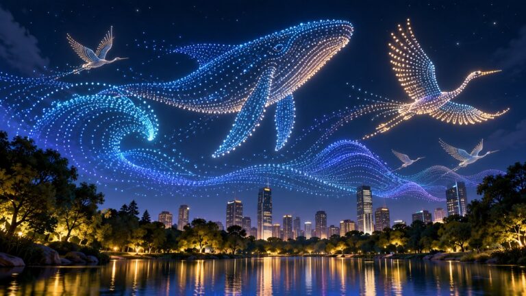 How Drone Light Shows Turn Hundreds of Flying LEDs Into Fireworks Alternatives